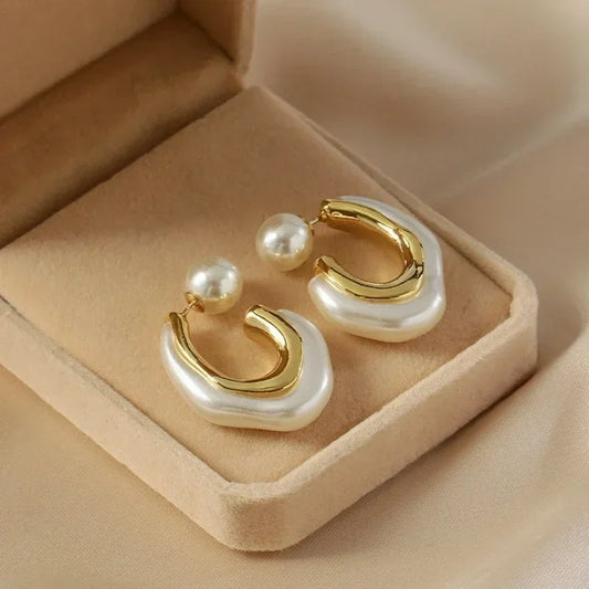 Bijou Géométrique Pearl Earrings